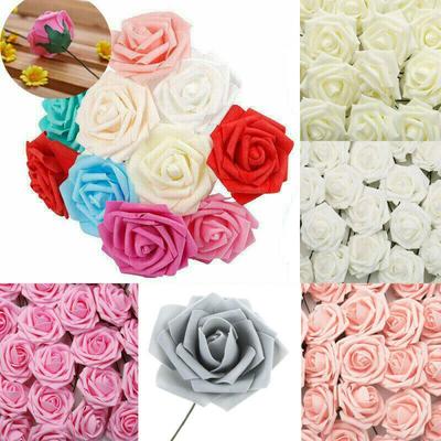 25 Stück Künstliche Rosen Blumenstrauß PE-Schaumstoff Mit Stiel Handgefertigt Hochzeit Braut Party Dekoration Haus Festival Zubehör