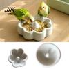Small Parrot Cage Accessory Pumice Bowl, Spill Proof Bird Water Calcium Rich Dish Food Feeder for Cockatiel Conure Parakee Non Stick Bowl