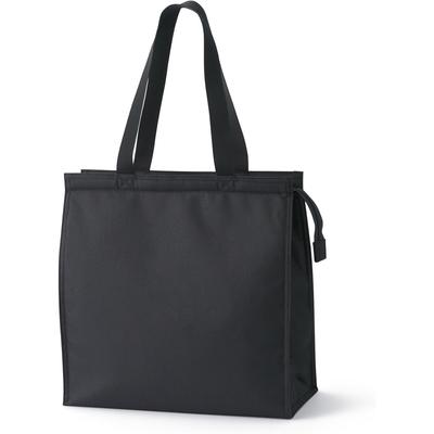 Small Polyester Shopping Bag with Ice Pack Pocket Black - Insulated, Japan
