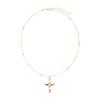 Y2K Colorful Zircon Cross Pendant Necklace for Women Fashion Candy Color Beads Crystal Chain Necklace Luxury Wedding Jewelry