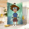 Anime D-Digimon AdventureS Throw Lightweight 240g Flannel Blanket Soft Skin-friendly for Summer Cooling