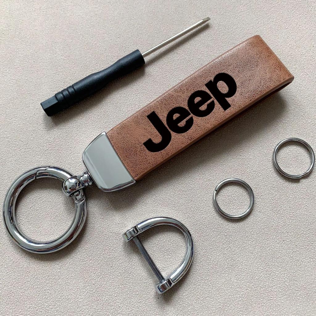 Per Auto Jeep Portachiavi ad Anello in Pelle Vintage Catena in Lega di Zinco Chiave per Jeep Grand Cherokee Wrangler JK Gladiator Compass Renegad