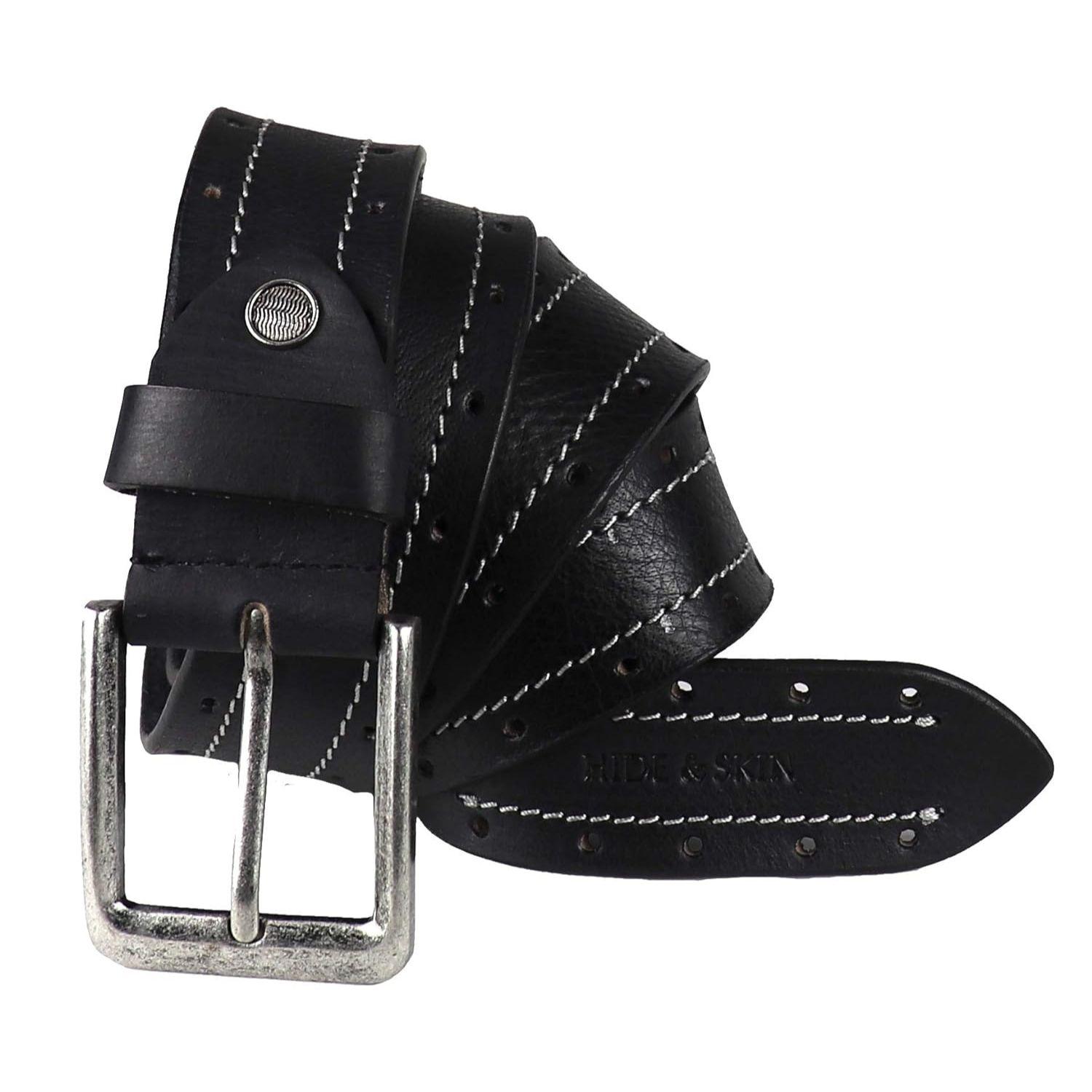 

Ремень из натуральной кожи для мужчин | Ремень мужской кожаный | Повседневный ремень | Джинсовый ремень | Регулируемый свободный размер, подходит на 28-40 дюймов | Подарочная коробка включена