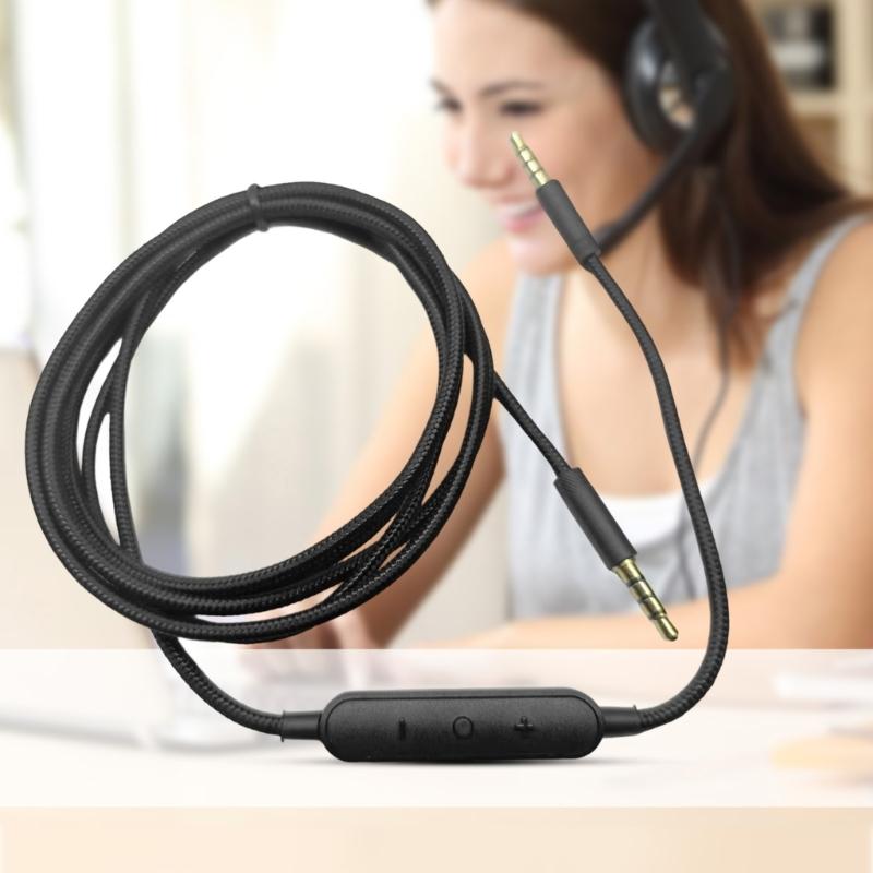 Quality Audios Cable with Microphones for G433 G233 GPRO X Headsets 3.5mm Wire Braide Design with Inline Controls