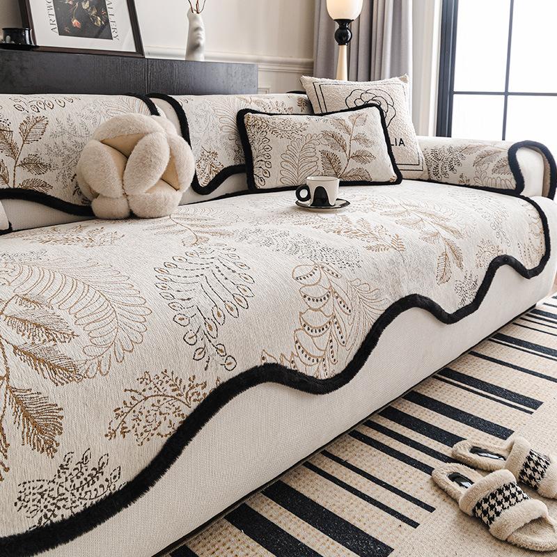 

Французская премиальная подушка для дивана универсальная для всех сезонов 2025 новая фиксированная нескользящая накидка подушка сиденья накидка на подлокотник ткань полотенце 70*70cm