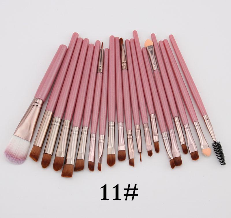20-Piece Eye Makeup Brush Set: Includes Eyebrow, Foundation, Eyeshadow, Lip, and Contour Brushes.