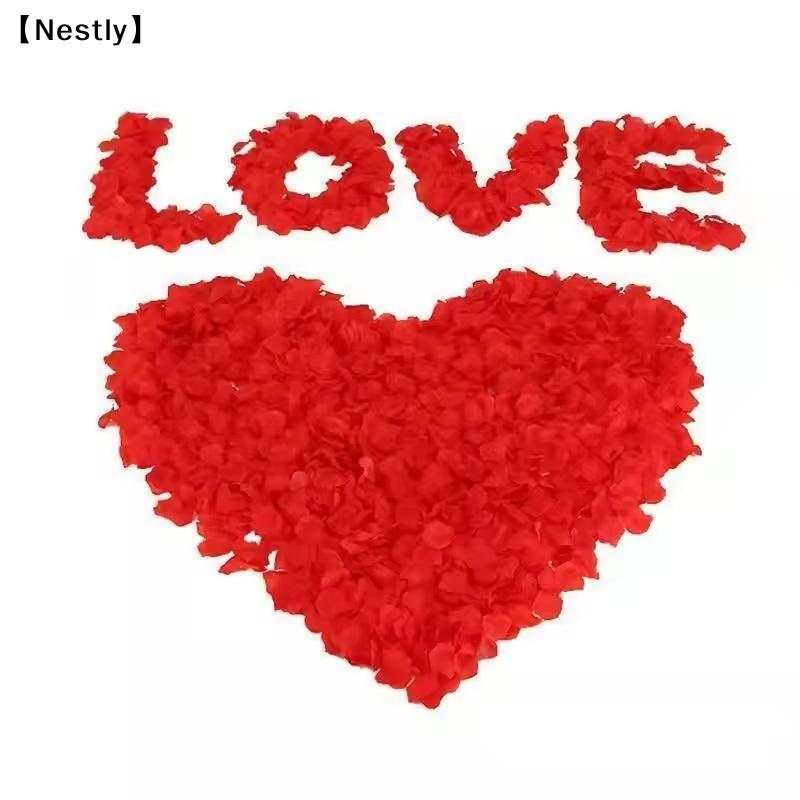 1000Pcs Artificial Fake Rose Petals Colorful Simulation Silk Rose Petal For Valentines Day Wedding Party Romantic Decor Nest
