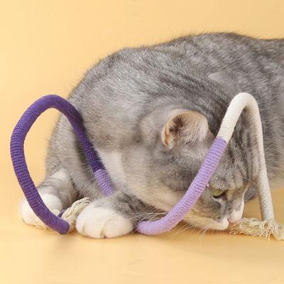Cat Chew Rope Toy Cotton Rope Kitten Teething Toy with Catnip Interactive Cat Teaser for Indoor Cats Kittens Dental Care And Stress Relief