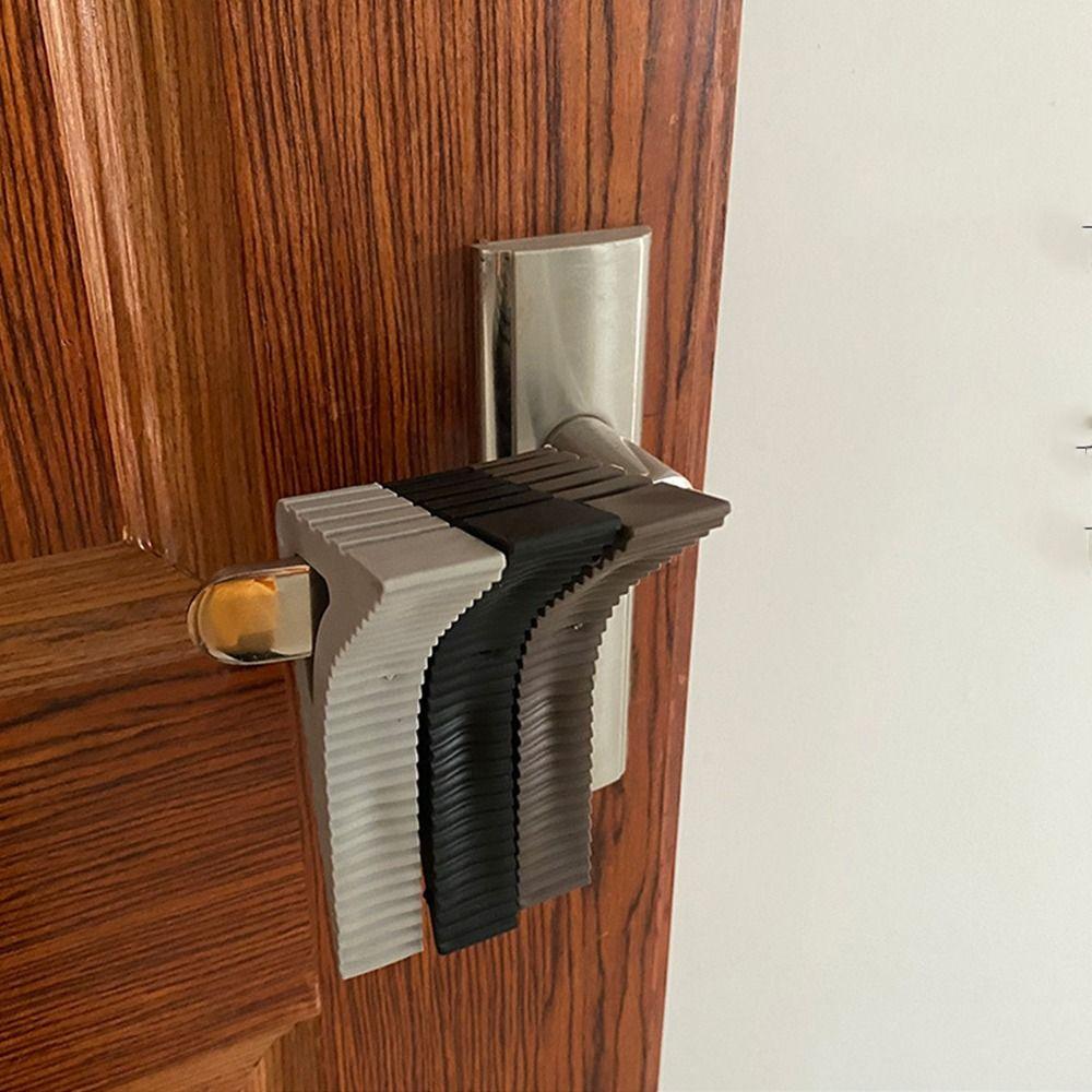Durable Rubber Door Stopper Black Color No punching Anti-pinch Hand Stopper Shock Absorbent Block Bedroom