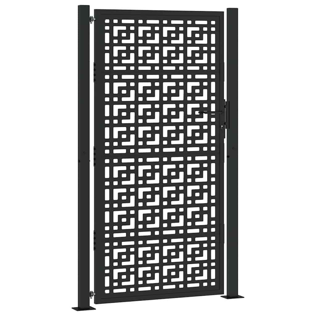 Garden Gate Black 100 X 175 Cm Steel Cross Design