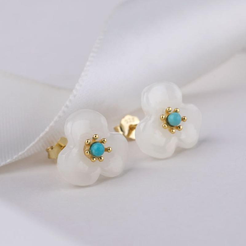 Tancise 925 Sterling Silver Jade Zirkon Náušnice Visací náušnice pro ženy Dárky na svatbu