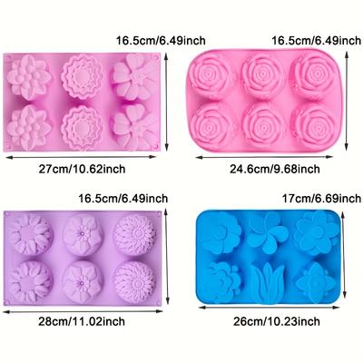 Silikon-Seifenformen Antihaft-Handgefertigte Kerzenformen Muffin-Süßigkeiten-DIY-Backblech Gelee-Werkzeug Backform Schokoladenformen