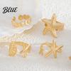 Adjustable Finger Ring 4Pcs Ocean Style Set Open Rings Gold