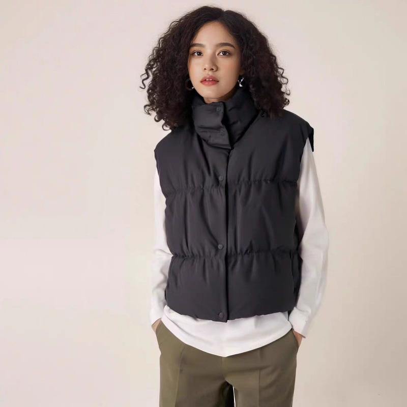 

Fashion stand-up collar vest can be worn outside women s vest new small cotton vest vest vest jacket S