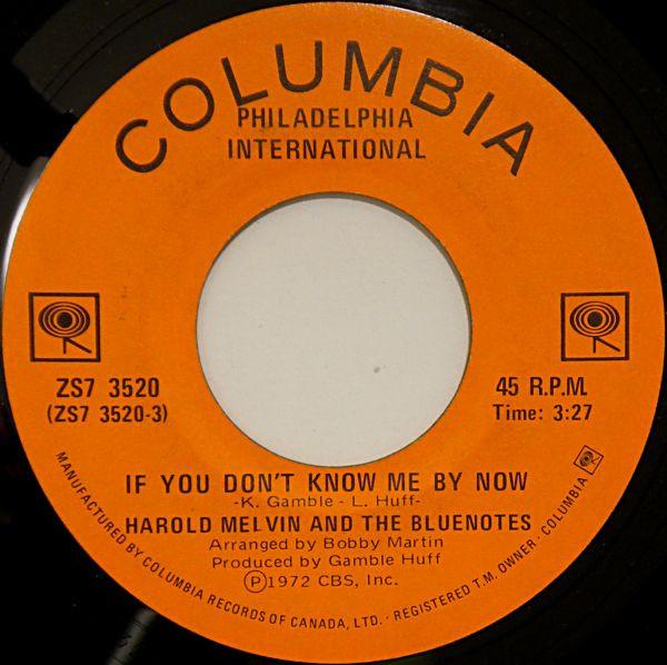 

7inch Record HAROLD MELVIN & THE BLUE NOTES - If You Don t Know Me By Now ZS73520 1972 Canada Soul/Funk Used