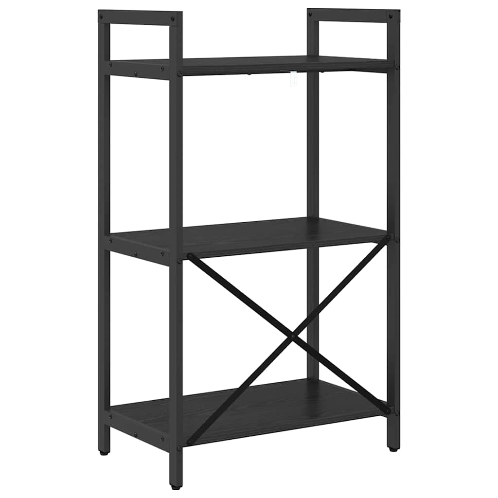 Bookshelf Black Oak Effect 56 x 34 x 96 cm Engineered Wood