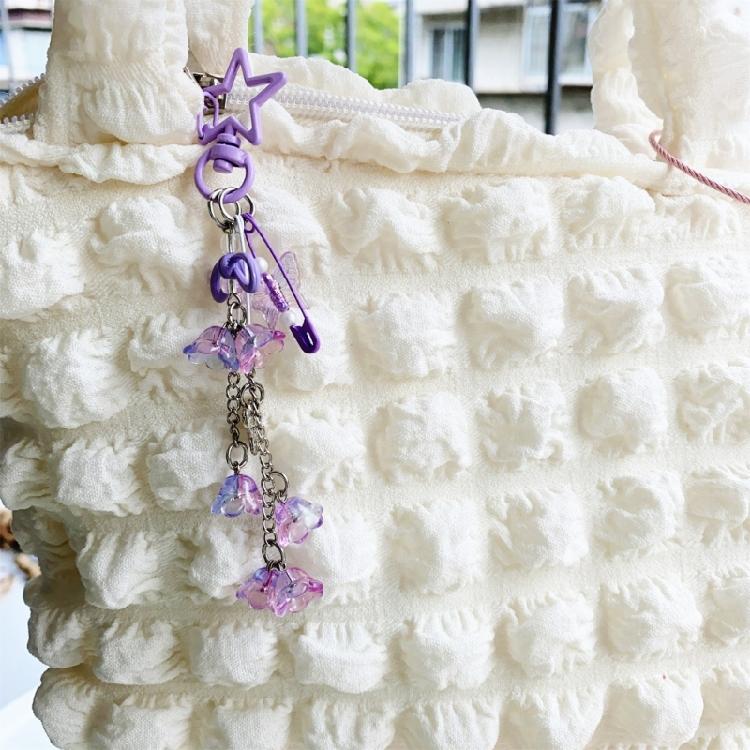 Sophisticated Hand Woven Key Holder with Pearls Beads Stylish Beaded Keychain Bag Pendant for Fashion Enthusiasts