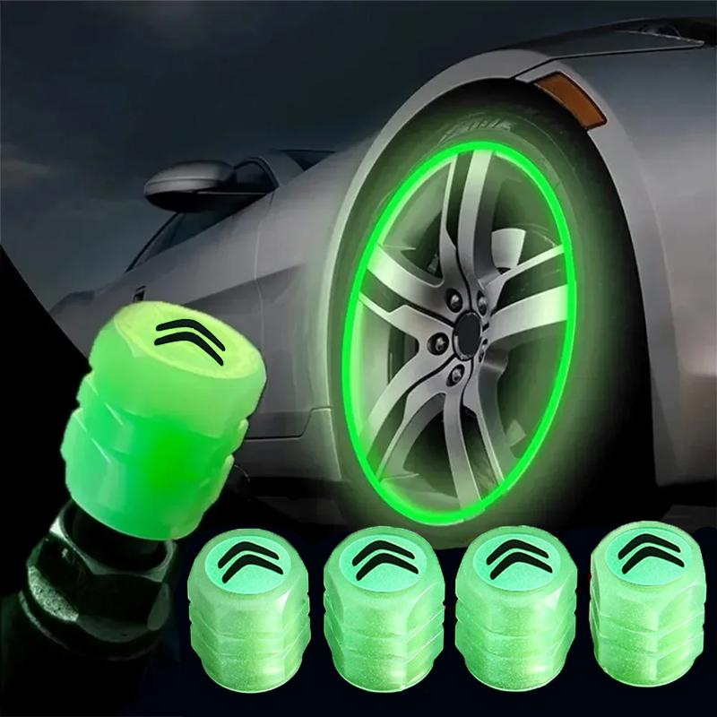 4Pcs Luminous Stem Caps Cover Tire Valve Nozzles Car Accessories For Citroen C8 DS3 C6 C3 Vts C4 Saxo C4L C5 C2 C1 Xsara C3-XR