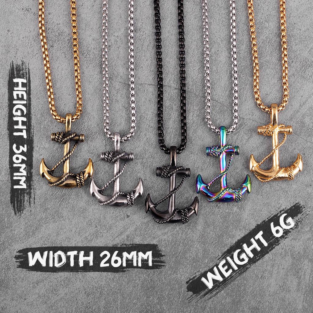 Anchor Men Necklaces Pendants Chain Punk Cool Trendy for Boyfriend Male Stainless Steel Jewelry Creativity Gift Wholesale