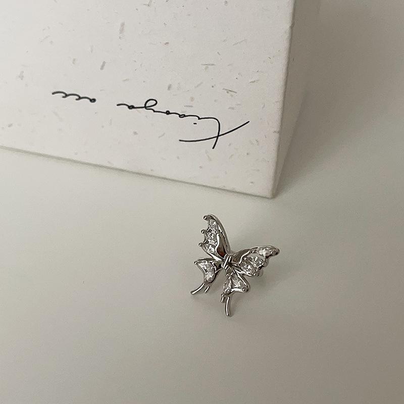 Sweet Zircon Butterfly Earbone Clip Female Niche Design Sense Personality Gentle Fashion Simple Temperament Earrings Earrings