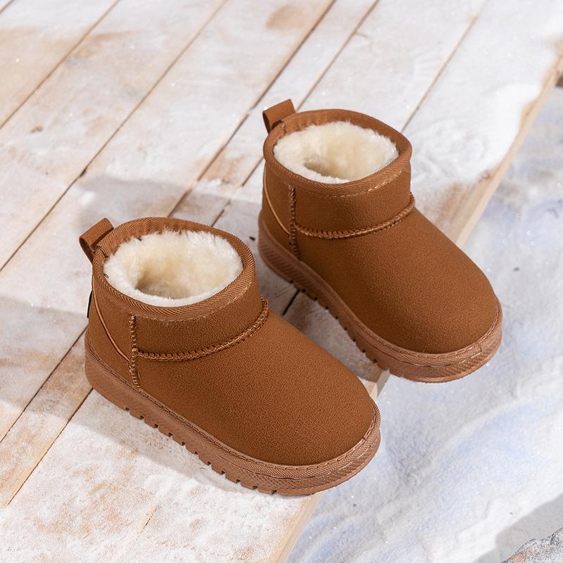 Children's thickened snow boots Winter children's thickened foot warm shoes Girls waterproof and non-slip cotton shoes