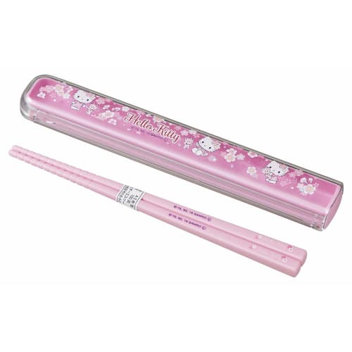 OSK Chopstick Box Set with Pull Lid, Hello Kitty Sakura, HS-11