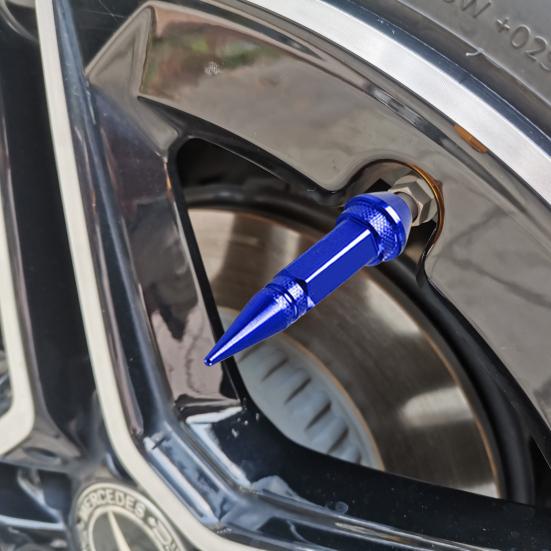 4 Stück 45/60mm Reifenventilkappen Spiked Design Staubdicht Aluminiumlegierung Fahrräder Motorrad Reifenventilkappen Autozubehör