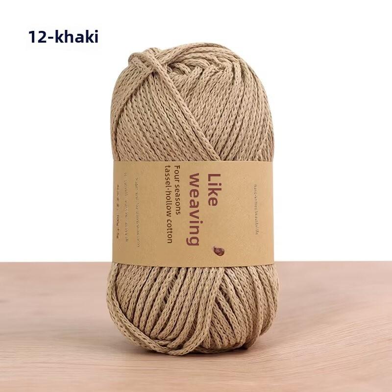 Round 2mm Cotton-Linen Yarn for DIY Crochet Bags & Hats