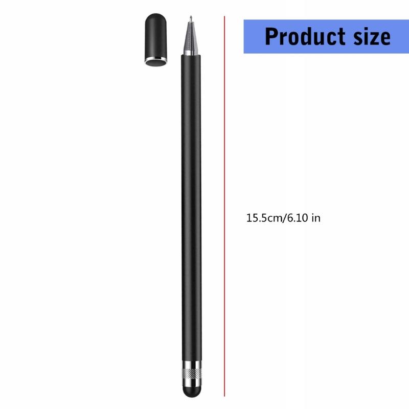 Smooth Writing Drawing Capacitive Touch Screen Pen Metal Ballpoint 2 In 1 for Smartphone Tablets Drawing Mobile Devices