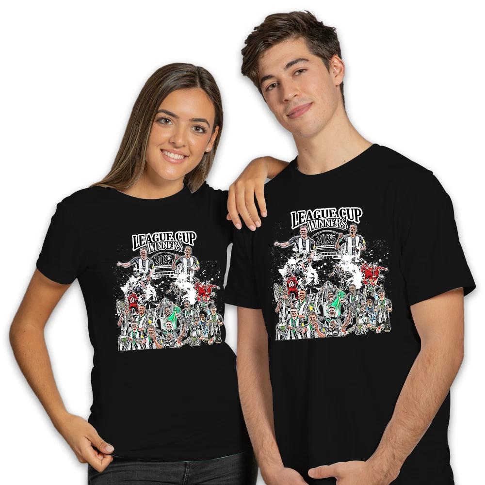 Newcastle League Cup Winners 2025 Black Adult T-Shirt Design 2 S-2XL Toon Army S