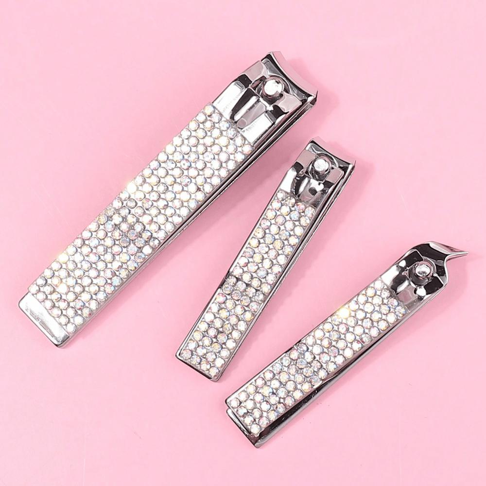 

3pcs Nail Clipper Set Bling Nail Cutter Kit, Stainless Steel Sharp Nail Trimmer For Manicure Pedicure