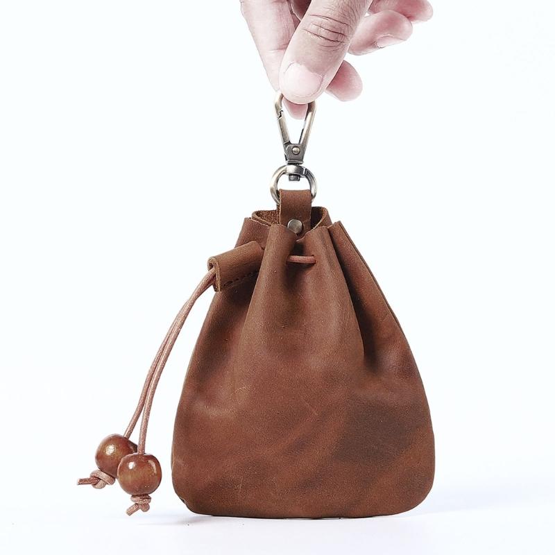 Renaissance Belt Pouch Medieval Drawstring Purse Leather Bag for Cosplay