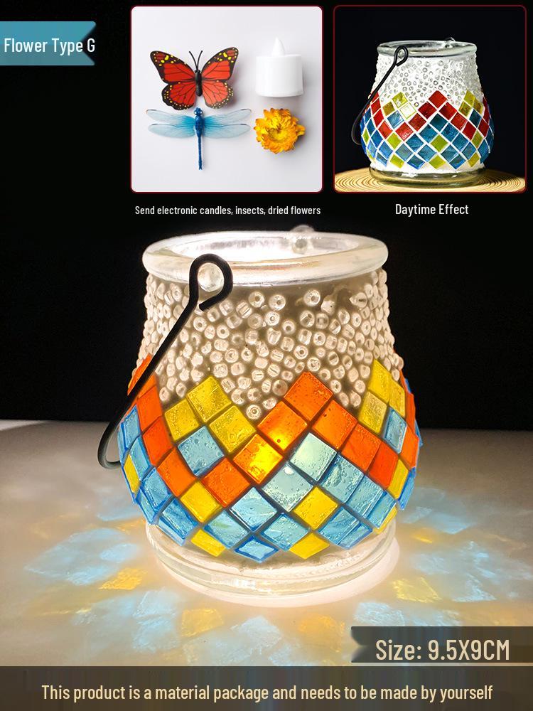 Handmade DIY Mosaic Lantern Kit: Early Education, Parent-Child Activity, Creative Team Building, Gift Toy, Flower Lantern Craft