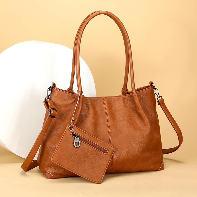 Women's Vintage Print Soft Pu Leather Crossbody Bag Luxury Large Capacity Handbag Ladies Casual Daily Commuter Tote Shoulder Bag
