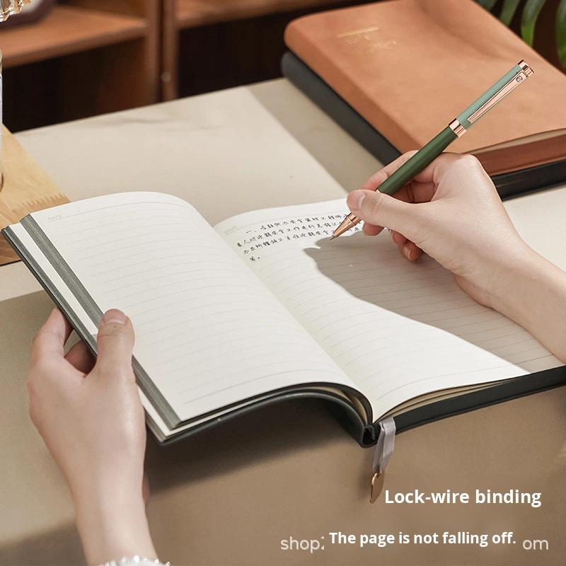 Business Simple A5 Horizontal Line Imitation Leather Thread-bound Notebook New Style Order Printed Logo Business Trip Office коричневый