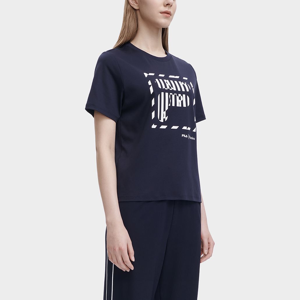 

New FILA x Études T Shirt Women s Legend Blue F11W326103F-NV XS