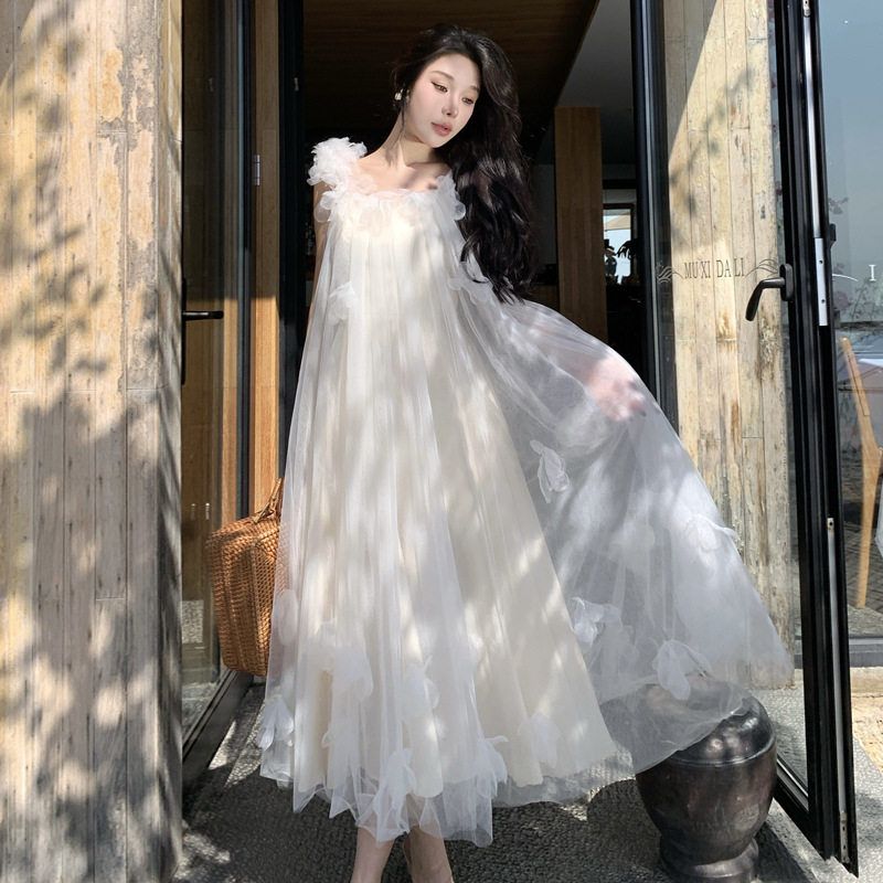 Bridal Wedding Robe, Fairy-Style Suspender Dress, Korean-Style Travel Photography Light Wedding Dress, Engagement Dress