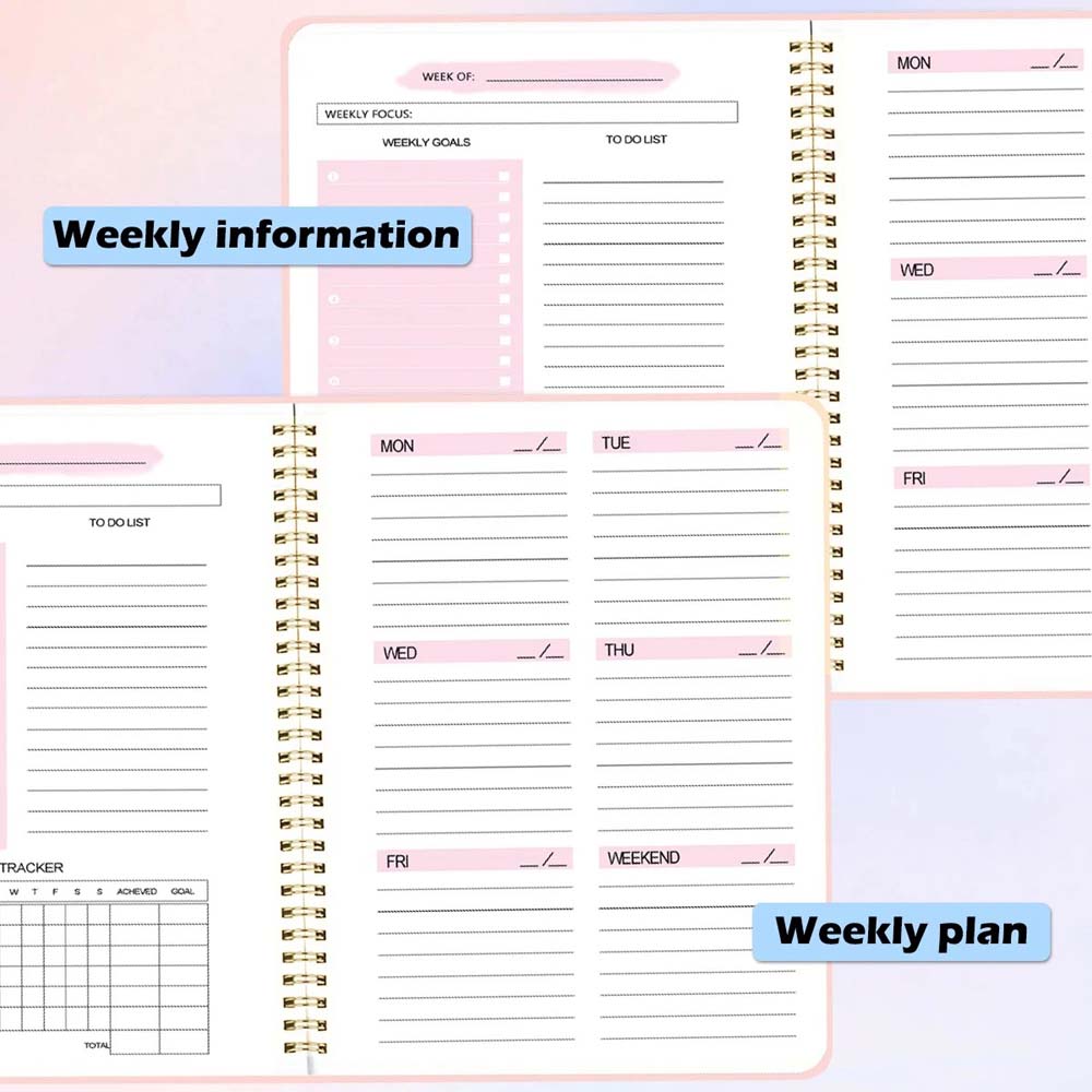 1PC A5 Weekly Planner Coil This Simple and Stylish Portable Notebook is Suitable for Office and Note-taking