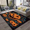 Halloween Pumpkin Printed Area Rug - Crystal Velvet Anti-Skid Rug, Easy Clean Durable Floor Mat for Living Room & Bedroo