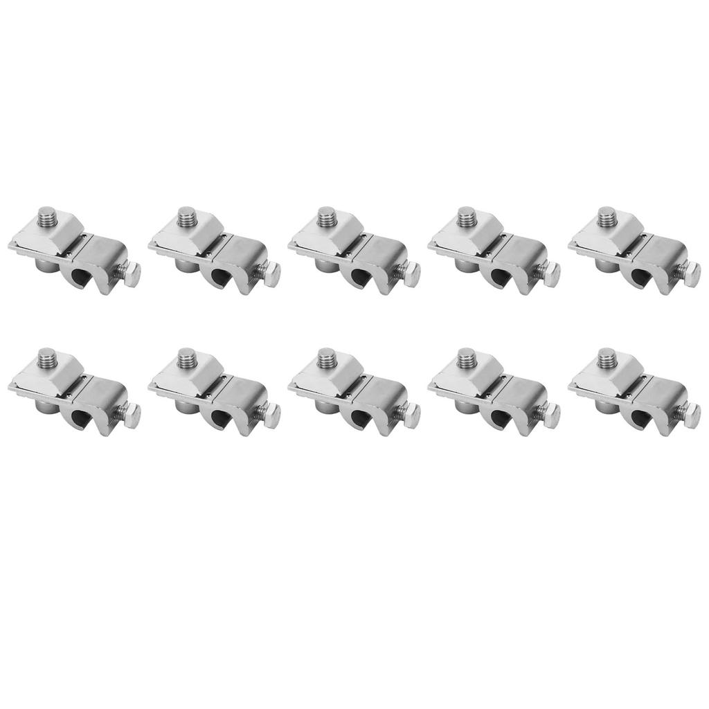 10Pcs Solar Panel Ground Clamp Aluminum Alloy M6 Lug PV Cable Coupling Accessory for Wire