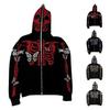 Unisex halloweenská mikina s kapucí drahokamu Ghost vzor kostry zapínání na zip Kapsy s kapucí dlouhé rukávy party cosplay kostým podzim zimní bunda