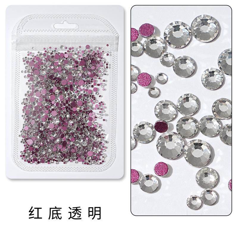 1440 buc, Un pachet întreg de manichiuri colorate, Diamante cu fund plat, Burghie din sticlă de cristal nu pot cădea de pe fund, Bijuterii cu diamante rotunde cu dimensiuni mixte.