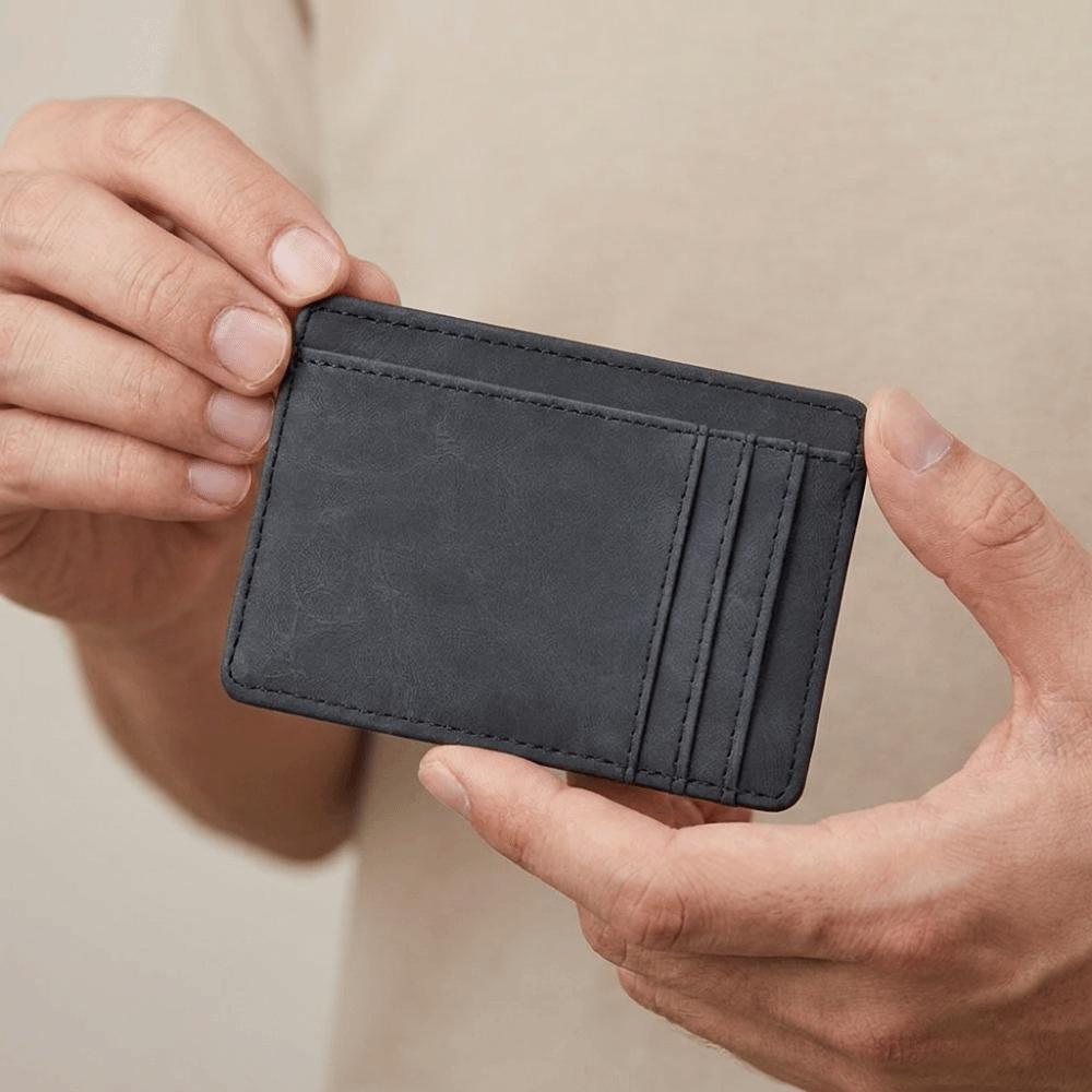 Solid Color Mini Card Holder Pu Leather Bank Card Case Coin Purse  Men/Women