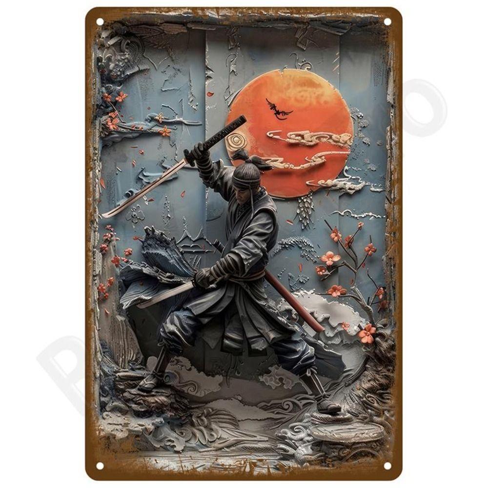 Metal Poster Pike Fish Art Fishing Store Wall Decor 20x30cm 2D Flat Metal Sign