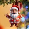 Santa Claus 6-Piece Set 2D Flat Acrylic Pendant Car Keychain Car Rearview Mirror Backpack Pendant Home Decoration Pendant