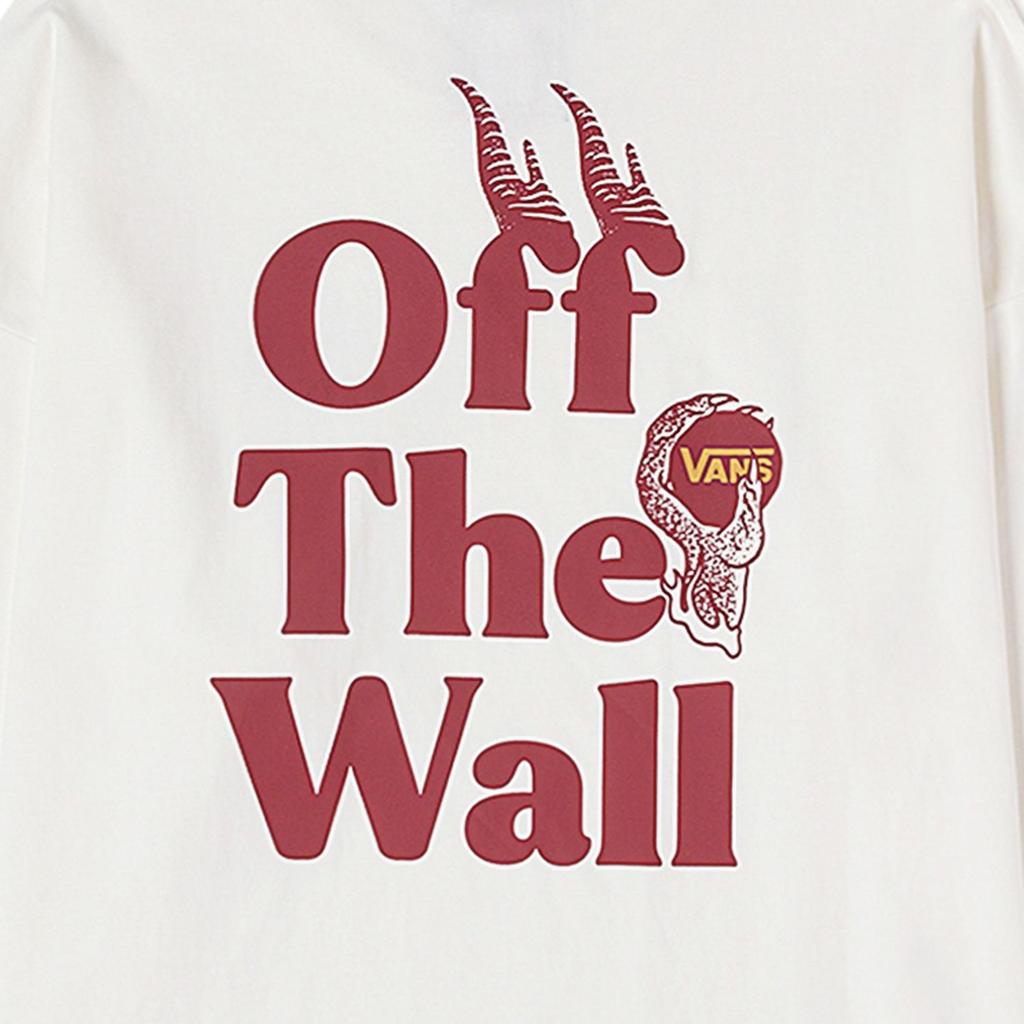 Vans Printed Letter Crew Neck Loose Long Sleeve T-Shirt Unisex Tops Off-White VN000GP8FS8