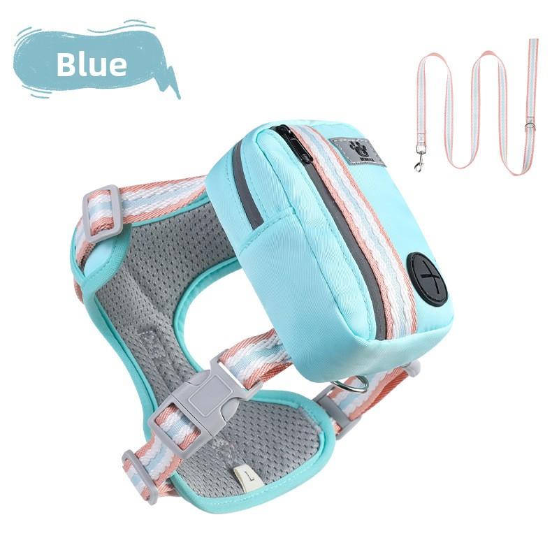 Pet Self-backpack Vest Style Pet Chest and Back, Small and Medium-sized Dog Leash, Outdoor Travel Pet Small Schoolbag