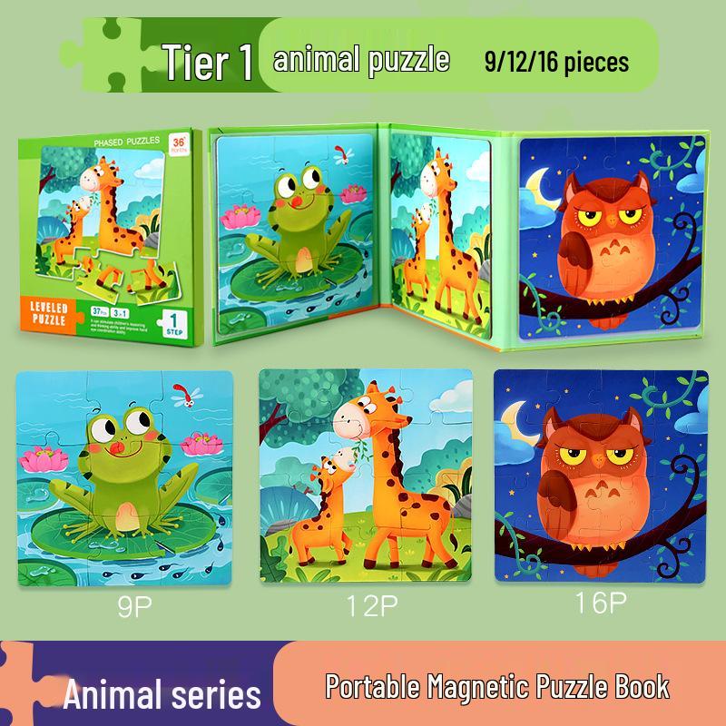 Magnetická puzzle kniha pre deti: Predškolská výchova pre vek 3-6 rokov