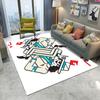 Cartoon Playing Cards Artistic Image Carpet Living Room Sofa Bedroom Study Kitchen Entrance Door Mat Non-slip Home Decor Rug