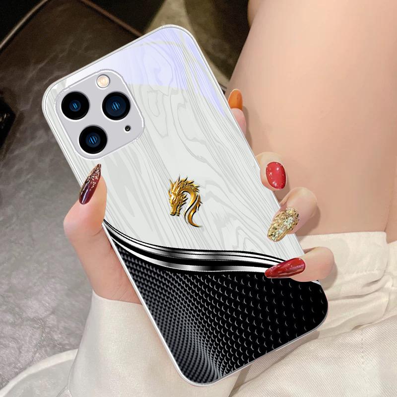 

Wood Grain Dragon Rose Purple For IPhone 15 Pro 14 13 12 Mini 11 XS Max XR 7 8 Plu SE 2020 2022 Tempered Glass Phone Case For iPhone SE (2020)